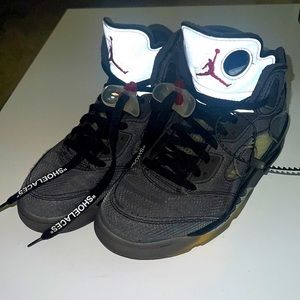 Authentic mens 2020 off-white x air Jordan 5 retro SP muslin sneaker shoe size 7